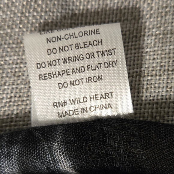 WOVEN HEART Black White Tie-Dye Kimono Beach Cover Up Raw Hem One Size - Picture 12 of 14